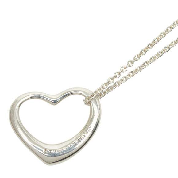 Tiffany & Co. Open Heart Necklace in 925 Sterling Silver for Women.